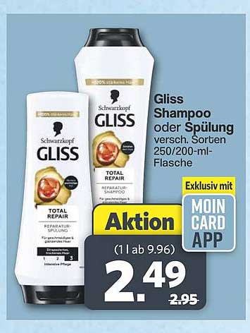 Gliss Shampoo oder Spülung versch. Sorten 250/200-ml-Flasche
