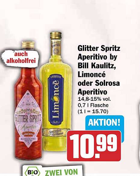 Glitter Spritz Aperitivo by Bill Kaulitz, Limoncé oder Solrosa Aperitivo