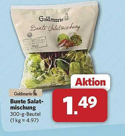 Goldmarie Bunte Salatmischung 300-g-Beutel (1 kg = 4.97)