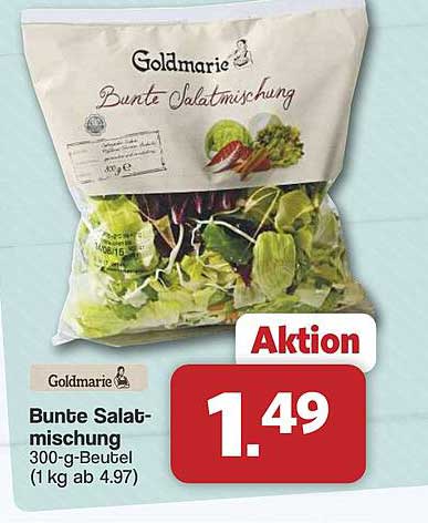 Goldmarie Bunte Salatmischung 300-g-Beutel (1 kg ab 4.97)