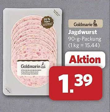 Goldmarie Jagdwurst 90-g-Packung (1 kg = 15.44)