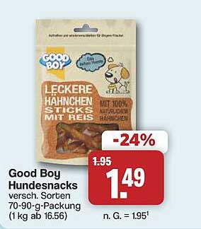 Good Boy Hundesnacks versch. Sorten 70-90-g-Packung (1 kg ab 16.56)