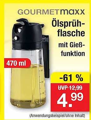 GOURMETmaxx Ölsprüh-flasche mit Gieß-funktion