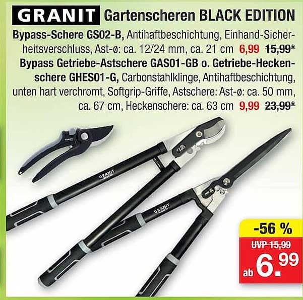 GRANIT Gartenscheren BLACK EDITION