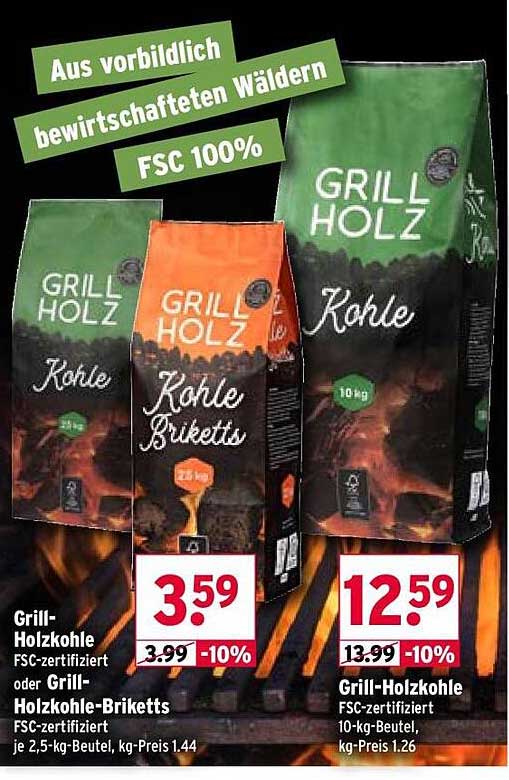Grill-Holzkohle FSC-zertifiziert oder Grill-Holzkohle-Briketts FSC-zertifiziert