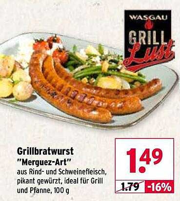 Grillbratwurst "Merguez-Art"