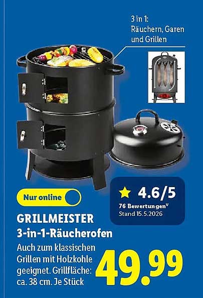 GRILLMEISTER 3-in-1-Räucherofen