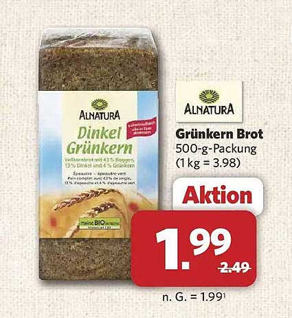 Grünkern Brot 500-g-Packung (1 kg = 3,98)