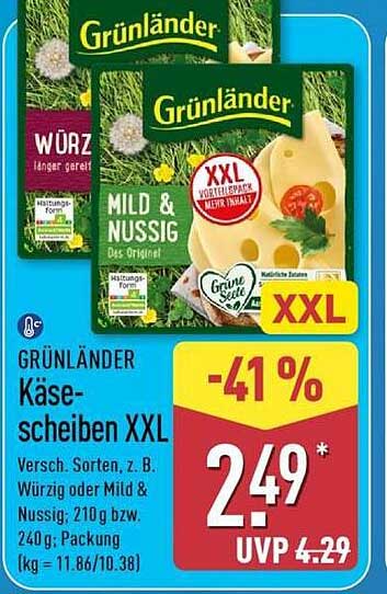 GRÜNLÄNDER Käse-scheiben XXL