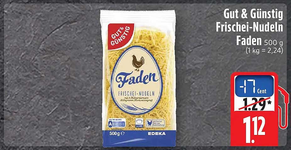 Gut & Günstig Frischei-Nudeln Faden 500 g