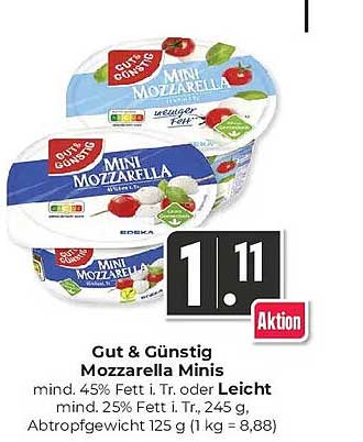 Gut & Günstig Mozzarella Minis