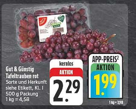 Gut & Günstig Tafeltrauben rot