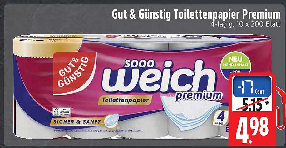 Gut & Günstig Toilettenpapier Premium