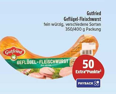 Gutfried Geflügel-Fleischwurst fein würzig, verschiedene Sorten 350/400 g Packung