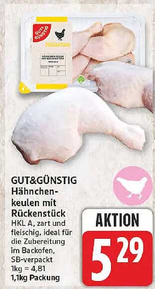 GUT&GÜNSTIG Hähnchenkeulen mit Rückenstück