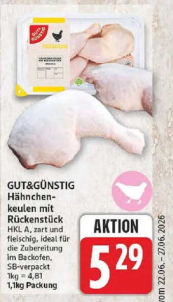 GUT&GÜNSTIG Hähnchenkeulen mit Rückenstück