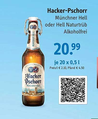 Hacker-Pschorr Münchner Hell oder Hell Naturtrüb Alkoholfrei