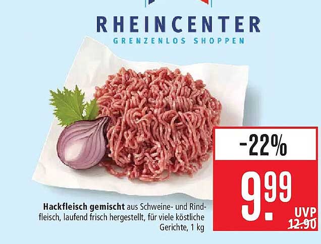 Hackfleisch gemischt aus Schweine- und Rindfleisch, laufend frisch hergestellt, für viele köstliche Gerichte, 1 kg