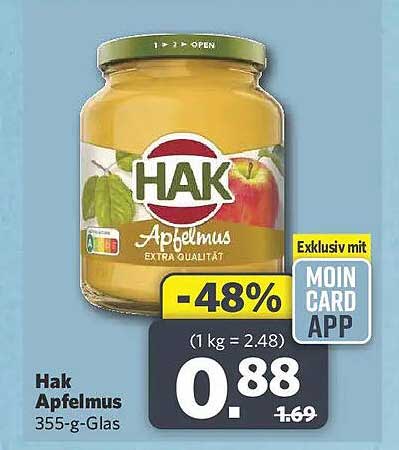 Hak Apfelmus 355-g-Glas