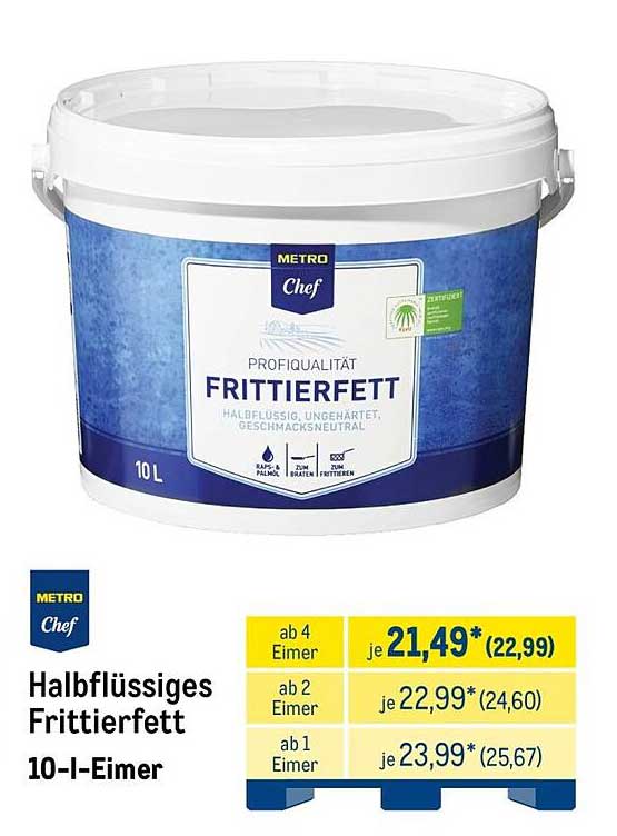 Halbflüssiges Frittierfett 10-l-Eimer