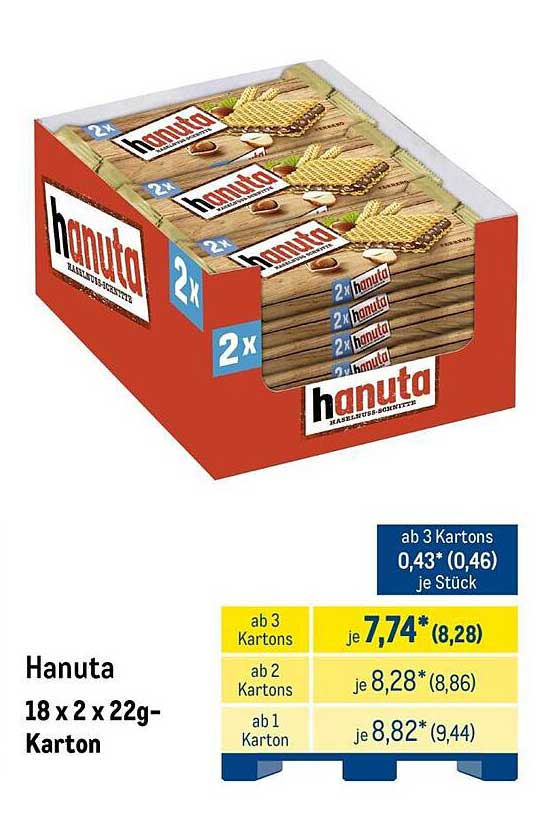 Hanuta 18 x 2 x 22g-Karton