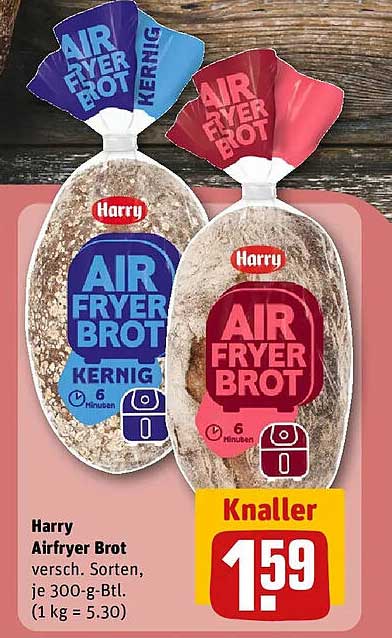 Harry Airfryer Brot versch. Sorten, je 300-g-Btl. (1 kg = 5.30)