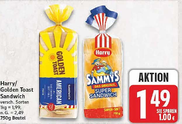 Harry/ Golden Toast Sandwich versch. Sorten
