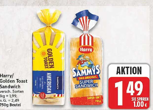 Harry/Golden Toast Sandwich verschieden. Sorten