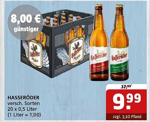 HASSERÖDER versch. Sorten 20 x 0,5 Liter (1 Liter = 1,00)