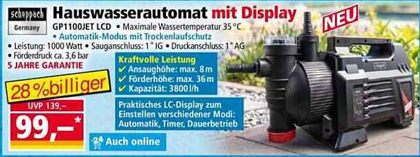 Hauswasserautomat mit Display