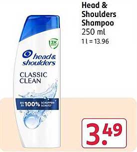 Head & Shoulders Shampoo 250 ml 1 l = 13.96