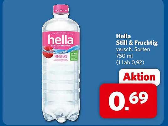 Hella Still & Fruchtig versch. Sorten 750 ml (1 l ab 0,92)