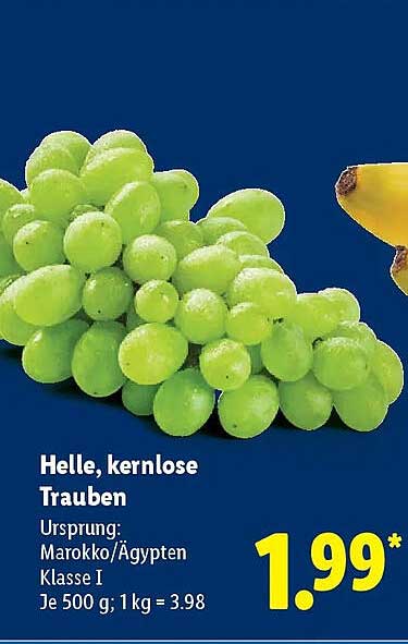 Helle, kernlose Trauben