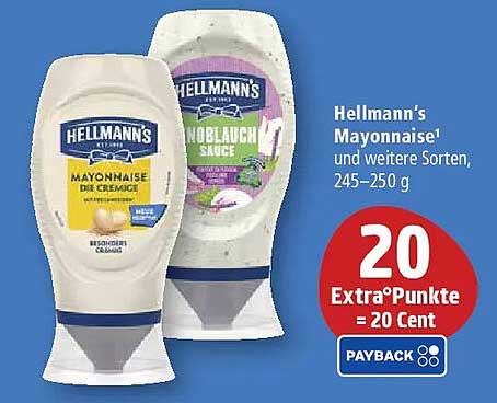 Hellmann’s Mayonnaise1 und weitere Sorten, 245–250 g