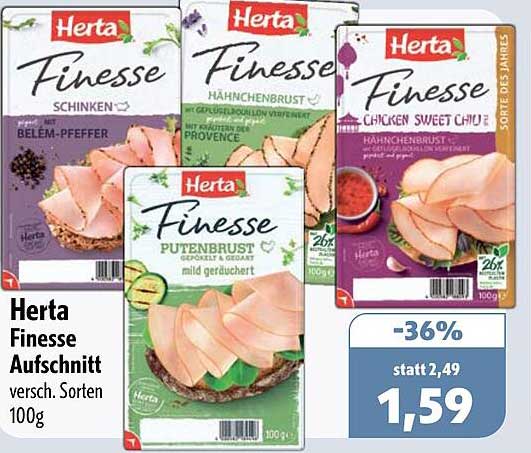 Herta Finesse Aufschnitt versch. Sorten 100g