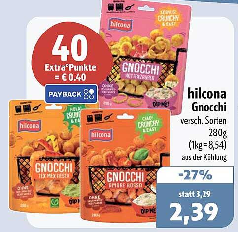 hilcona Gnocchi versch. Sorten 280g (1kg=8,54) aus der Kühlung