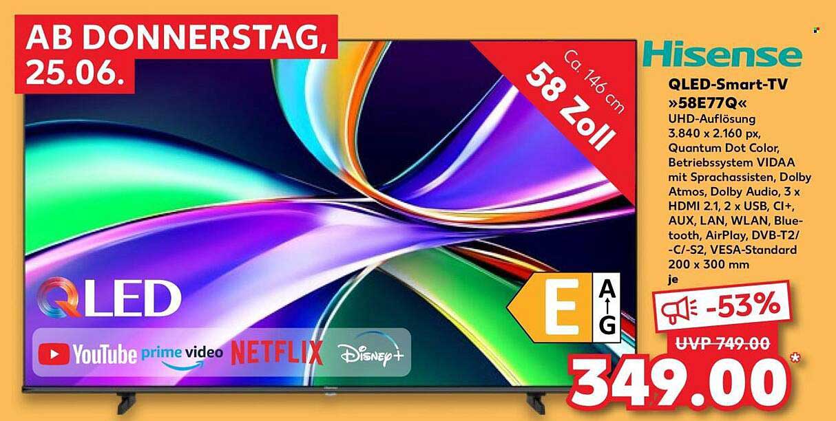 Hisense QLED-Smart-TV »58E77Q«