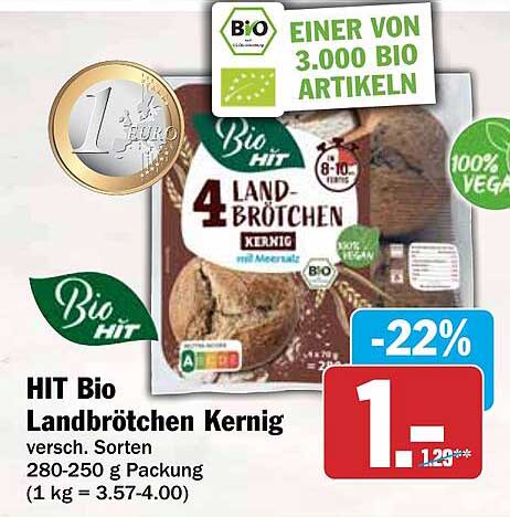 HIT Bio Landbrötchen Kernig