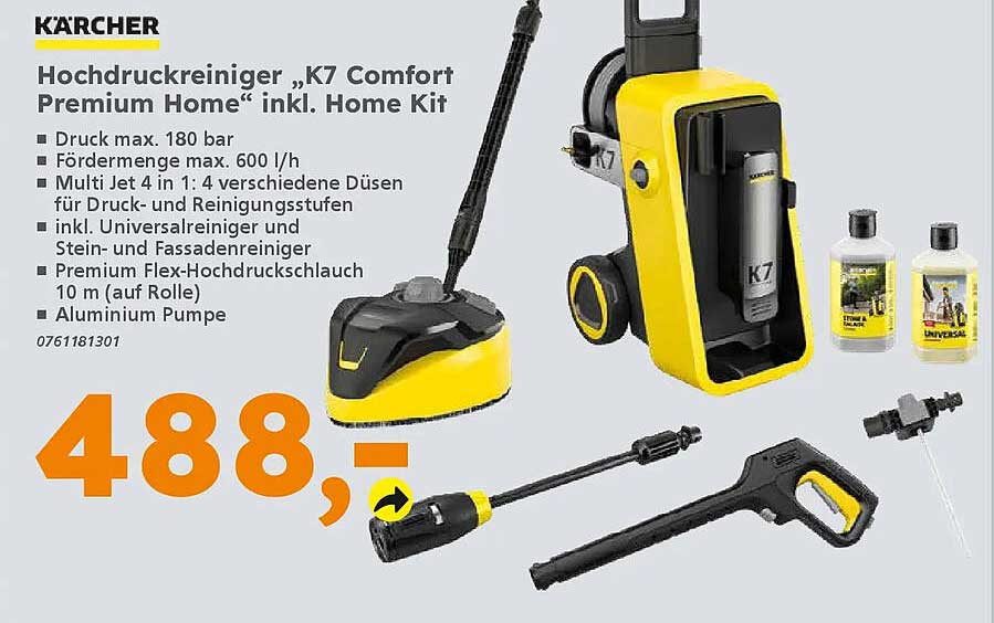 Hochdruckreiniger „K7 Comfort Premium Home“ inkl. Home Kit