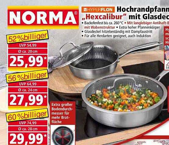 Hochrandpfanne „Hexalibur“ mit Glasdeckel