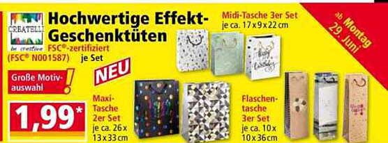 Hochwertige Effekt-Geschenktüten je Set