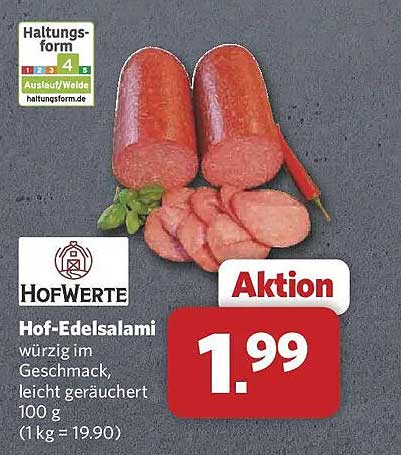 Hof-Edelalami würzig im Geschmack, leicht geräuchert 100 g (1kg = 19.90)