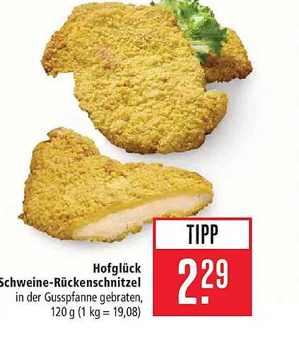 Hofglück Schweine-Rückenschnitzel in der Gusspfanne gebraten, 120 g (1 kg = 19,08)