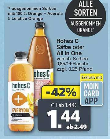 Hohes C Säfte oder All in One