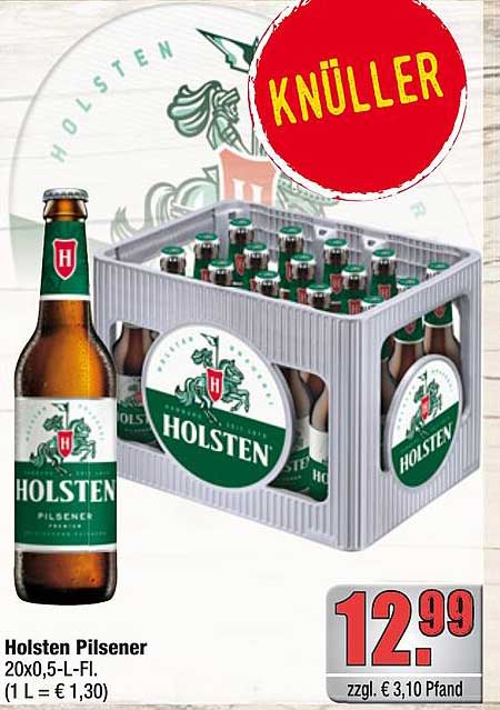 Holsten Pilsener 20x0,5-L-Fl. (1 L = € 1,30)