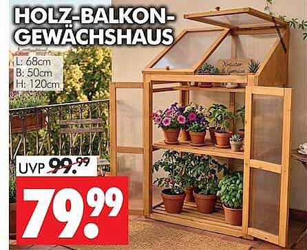 HOLZ-BALKON-GEWÄCHSHAUS
