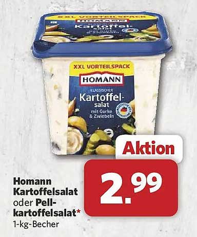 Homann Kartoffelsalat oder Pellkartoffelsalat* 1-kg-Becher