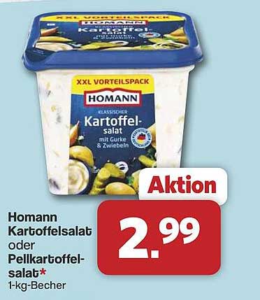 Homann Kartoffelsalat oder Pellkartoffelsalat* 1-kg-Becher