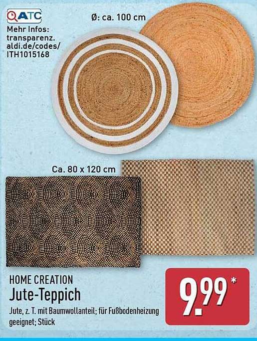 HOME CREATION Jute-Teppich