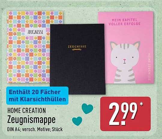HOME CREATION Zeugnismappe